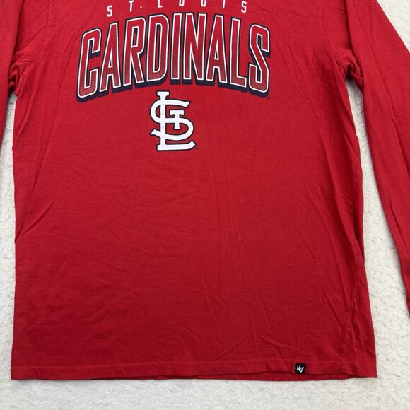 St Louis Cardinals Shirt Mens Large L Red Long Sleeve '47 MLB Baseball - Picture 4 of 11